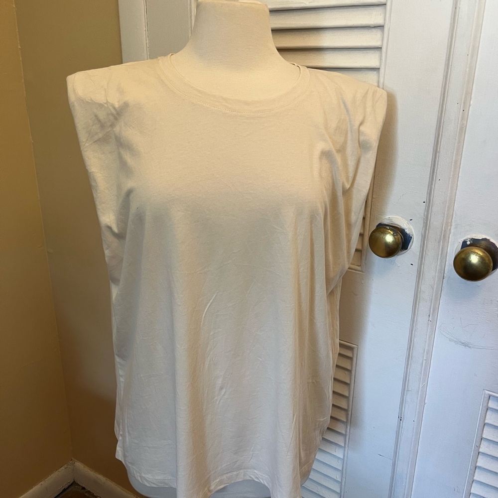 Sanctuary Women's Ivory Muscle Tee 100% Organic Cotton. Size XXL
